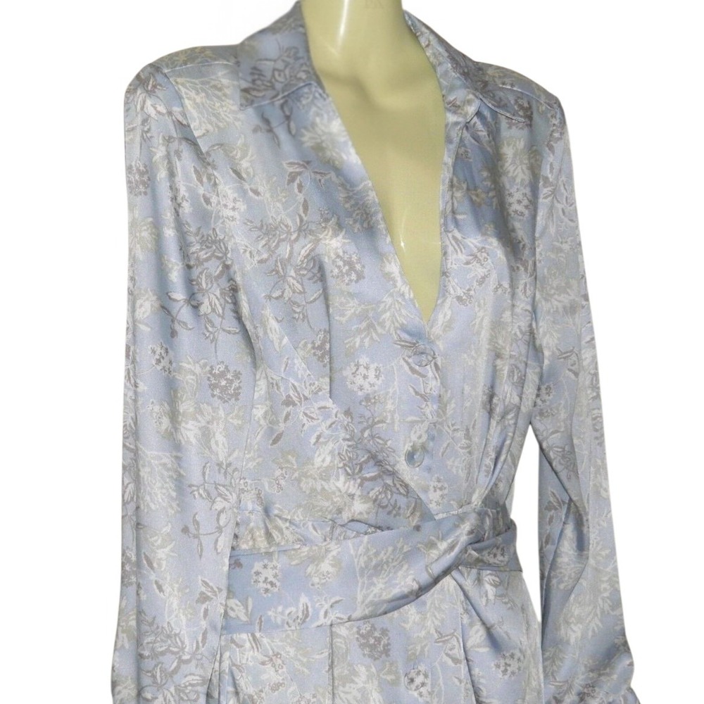 Zara Light Blue Floral Midi Dress